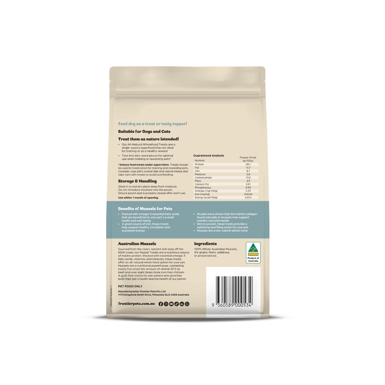 Australian Mussels | Freeze-Dried Wholefood Treats | 50g