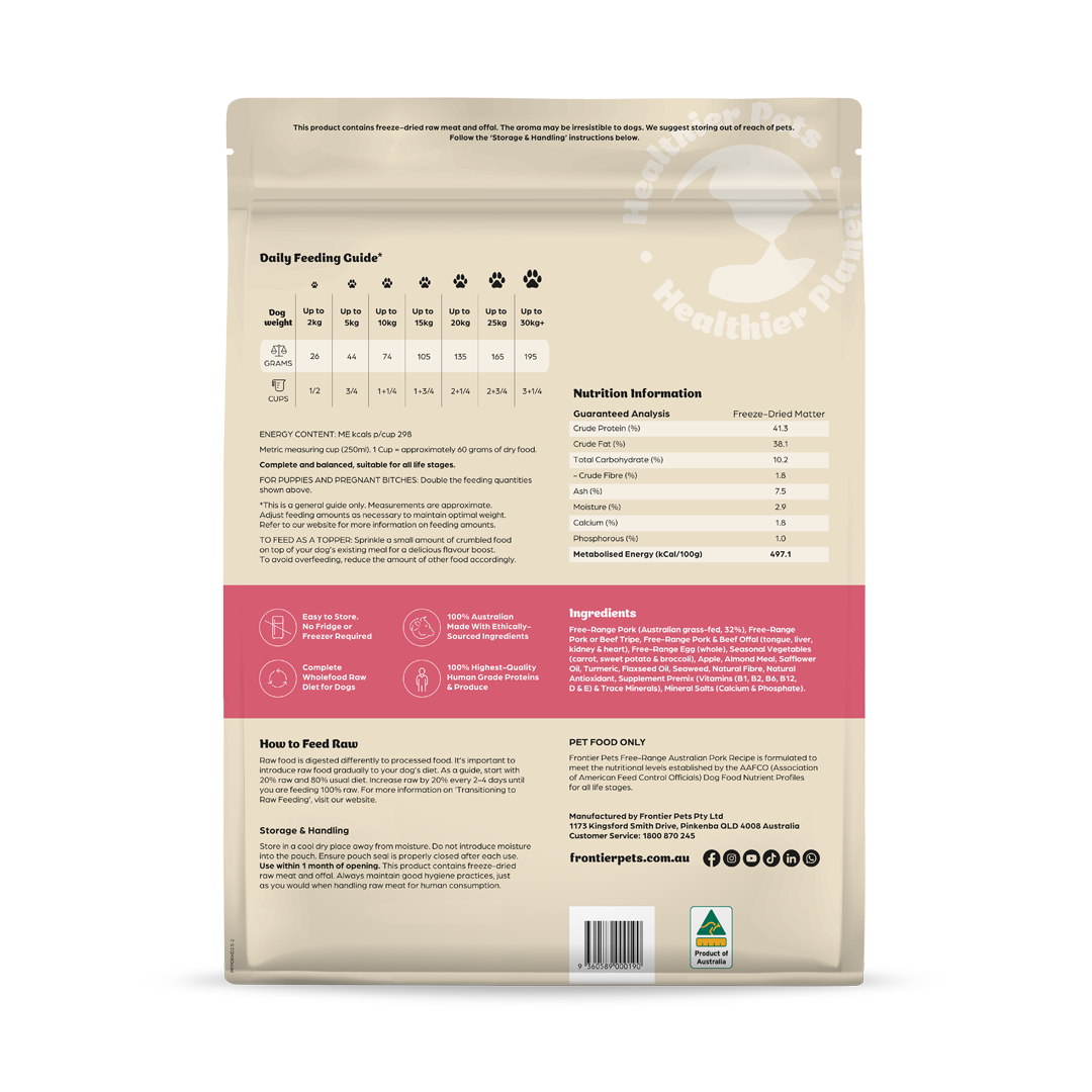 Free-Range Pork | Raw Freeze-Dried Dog Food 2.5kg