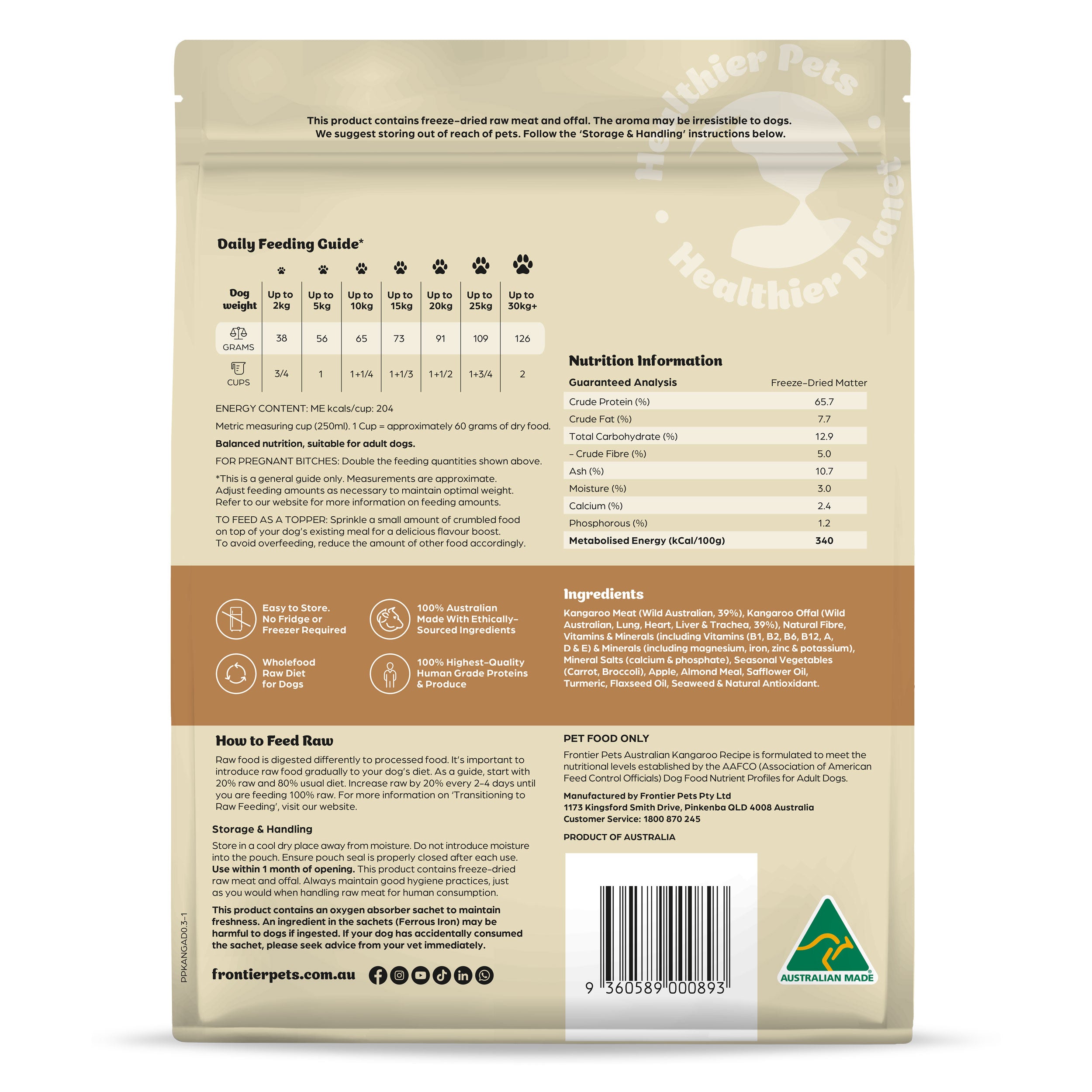 Australian Kangaroo I Raw Freeze-Dried Adult Dog Food