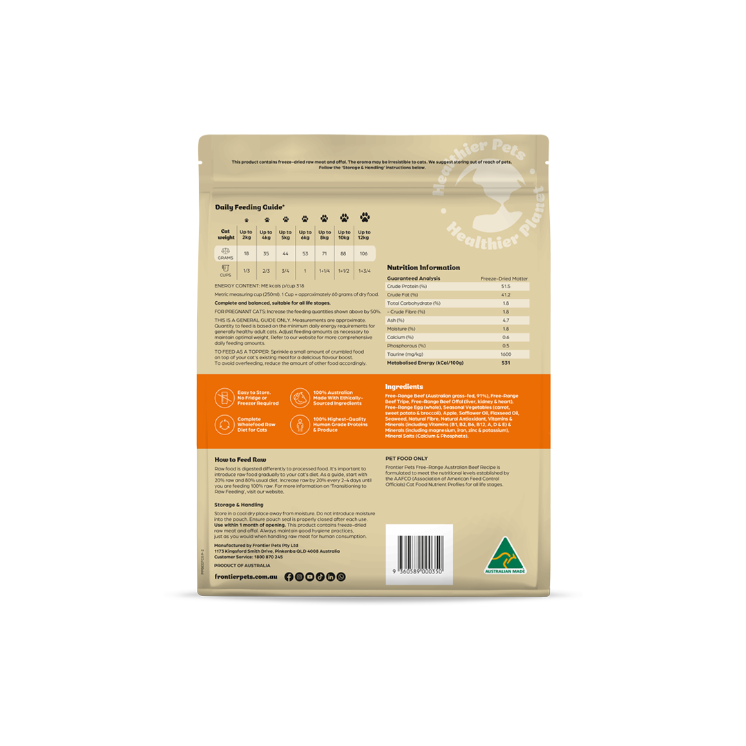 2 x 900g CAT COMBO | Beef + Lamb & Fish | Raw Freeze-Dried Cat Food