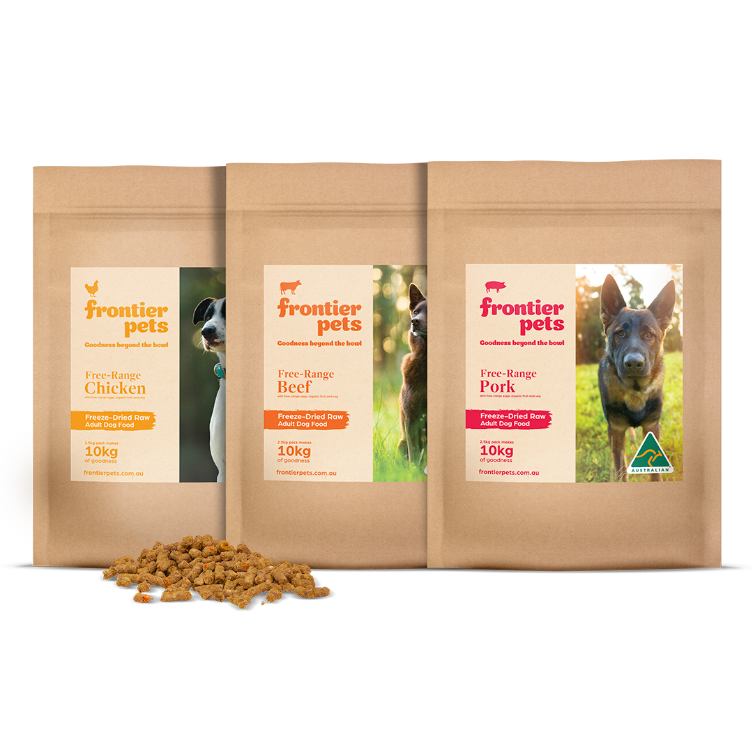 VARIETY PACK COMBO Free-Range 'Beef + Chicken + Pork' | Raw Freeze-Dried Dog Food - Adult