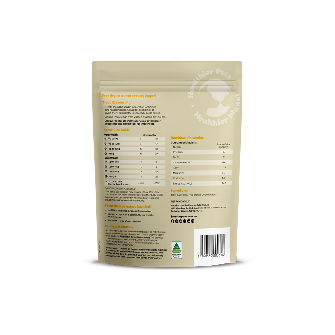 Free-Range Chicken Necks | Raw Freeze-Dried Wholefood Treats 100g